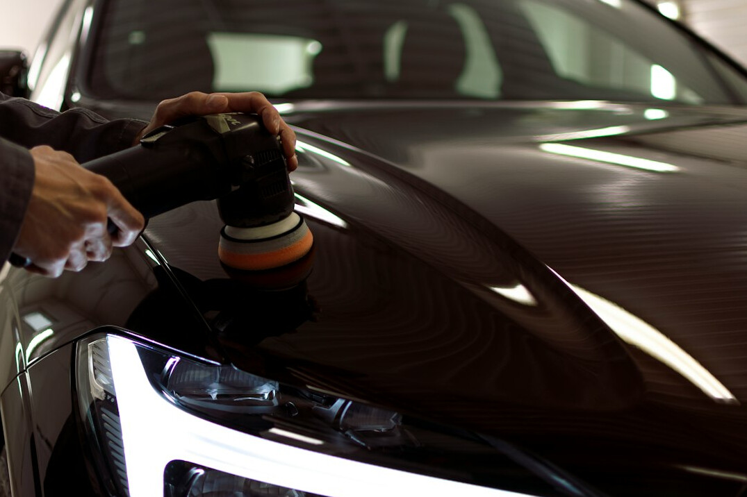 Glossy painted car with perfect finish